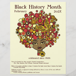 Black History Month, beautiful woman retro Flyer