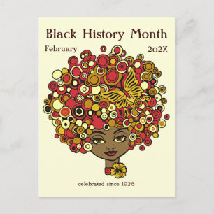 Black History Month, beautiful woman retro Postcard