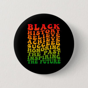 Black History Month Believe Achieve Succeed Junete 6 Cm Round Badge