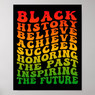 Black History Month Believe Achieve Succeed Junete Poster
