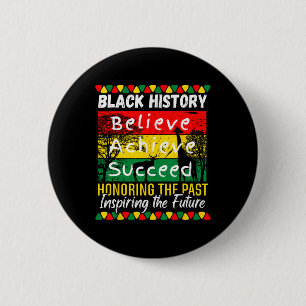 Black History Month Believe Achieve Succeed Melani 6 Cm Round Badge