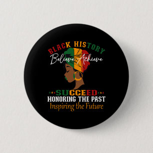 Black History Month Believe Achieve Succeed Melani 6 Cm Round Badge