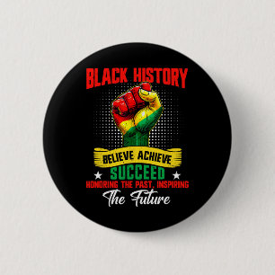 Black History Month Believe Achieve Succeed Melani 6 Cm Round Badge