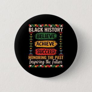 Black History Month Believe Achieve Succeed Melani 6 Cm Round Badge