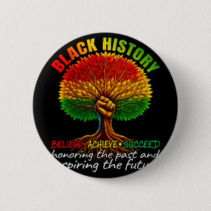 Black History Month Believe Achieve Succeed Melani 6 Cm Round Badge