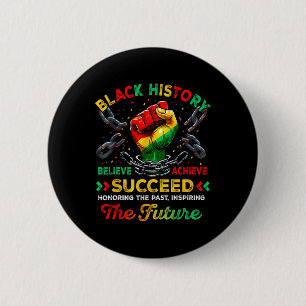 Black History Month Believe Achieve Succeed Melani 6 Cm Round Badge