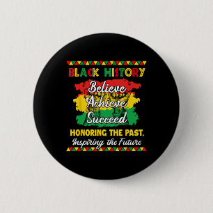 Black History Month Believe Achieve Succeed Melani 6 Cm Round Badge