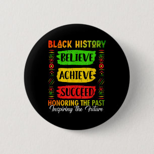 Black History Month Believe Achieve Succeed Melani 6 Cm Round Badge