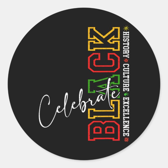 Black History Month Believe Achieve Succeed Melani Classic Round Sticker (Front)