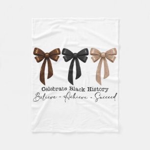 Black History Month Believe Achieve Succeed Melani Fleece Blanket