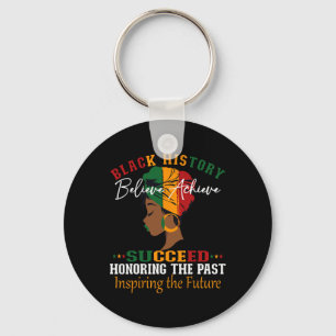 Black History Month Believe Achieve Succeed Melani Key Ring