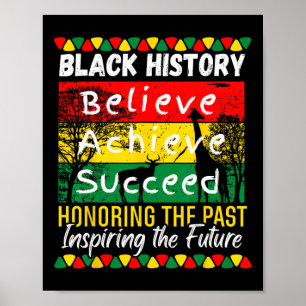 Black History Month Believe Achieve Succeed Melani Poster