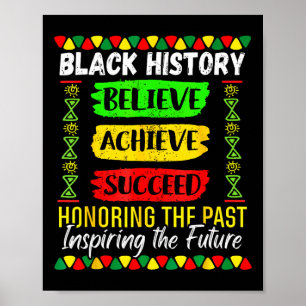 Black History Month Believe Achieve Succeed Melani Poster