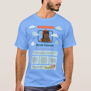Black History Month Bessie Coleman Pilot  T-Shirt