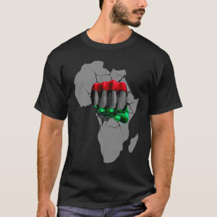 Black History Month BHM Afro Pride Hand Fist Black T-Shirt