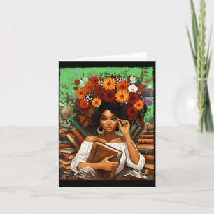 Black History Month Black Afro Girl Women Book Lov Card