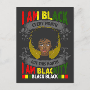 Black History Month Black Every Month Woman Postcard