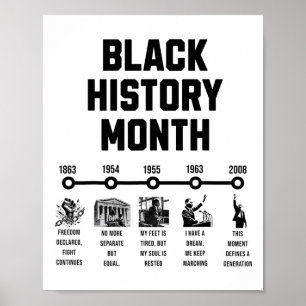 Black History Month Black Excellence Timeline Amer Poster