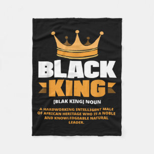 Black History Month Black King Definition Crown Fleece Blanket