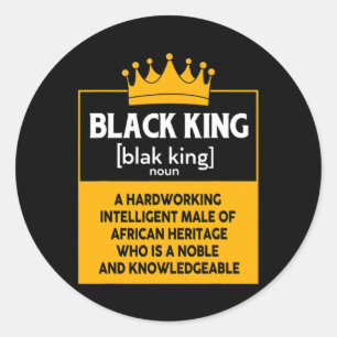 Black History Month Black King For African Men Classic Round Sticker
