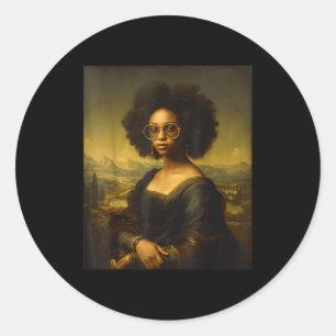 Black History Month Black Mona Lisa African Americ Classic Round Sticker