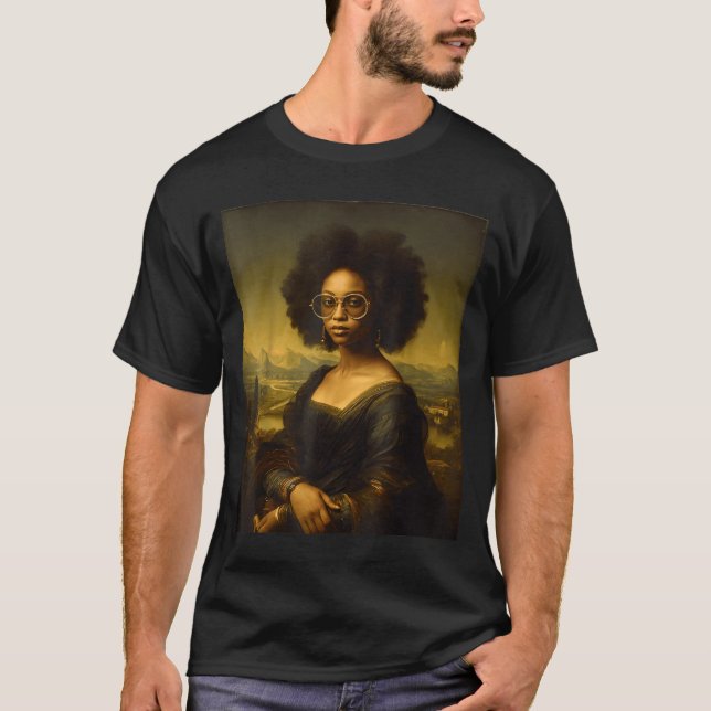Black History Month Black Mona Lisa African Americ T-Shirt (Front)
