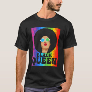 Black History Month Black Queen Black Pride Afro W T-Shirt