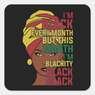Black History Month Black Woman Afro Square Sticker