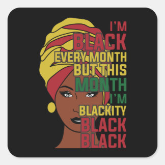 Black History Month Black Woman Afro Square Sticker