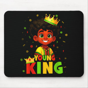 Black History Month Black Young King Afro Hair Kid Mouse Mat