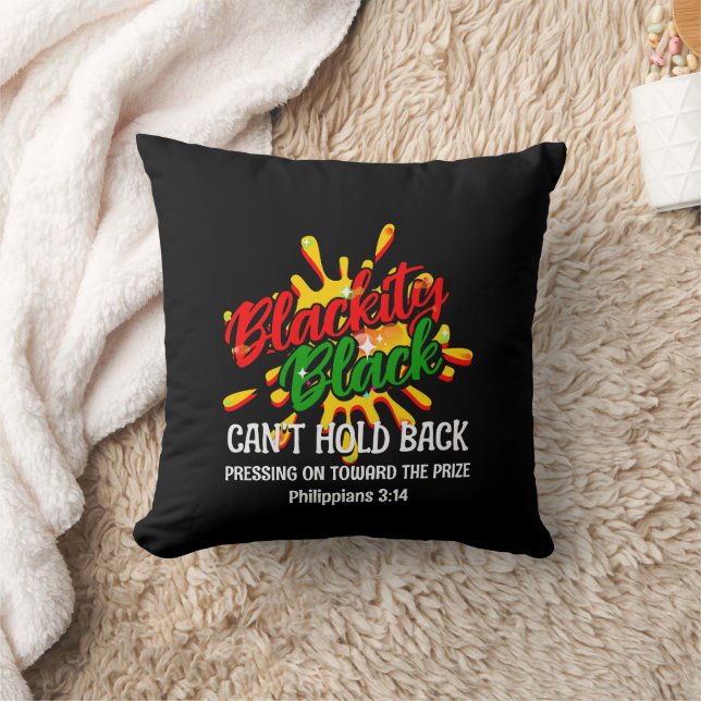 Black History Month BLACKITY BLACK CAN'T HOLD BACK Cushion (Blanket)