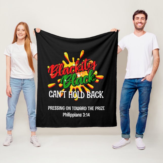 Black History Month BLACKITY BLACK CAN'T HOLD BACK Fleece Blanket (In Situ)