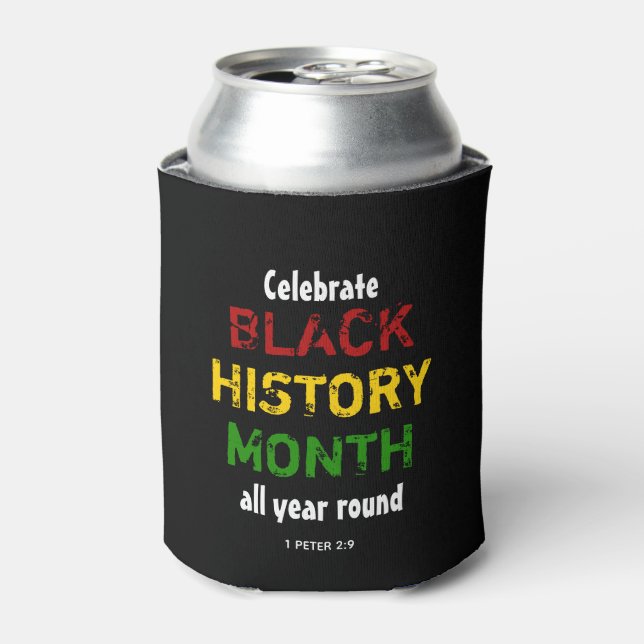 BLACK HISTORY MONTH Celebrate All Year Round Can Cooler (Can Front)