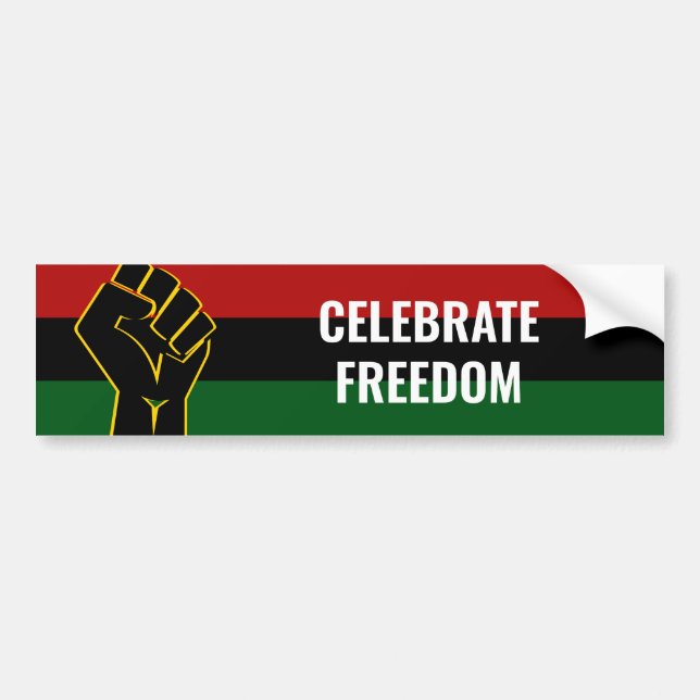 Black History Month CELEBRATE FREEDOM Bumper Sticker (Front)