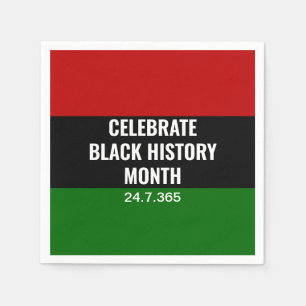 BLACK HISTORY MONTH Celebrate Red Black Green Napkin