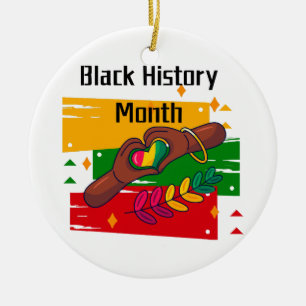 Black History Month Celebrating Rise Together Ceramic Tree Decoration