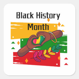Black History Month Celebrating Rise Together Square Sticker