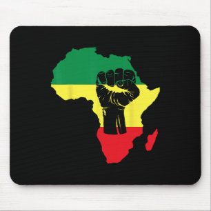 Black History Month Celebration African Map Fist Mouse Mat