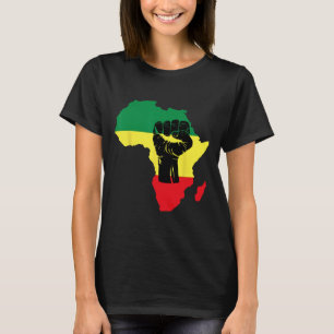 Black History Month Celebration African Map Fist T-Shirt