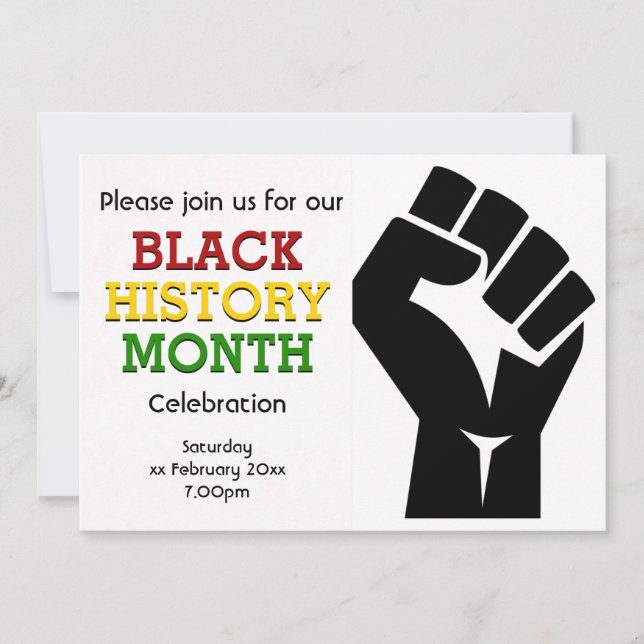 BLACK HISTORY MONTH Celebration Custom Photo Invitation (Front)