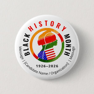 Black History Month Centennial Formal Patriotic 6 Cm Round Badge