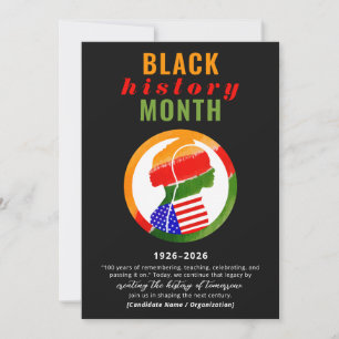 Black History Month Centennial Formal Patriotic Holiday Card