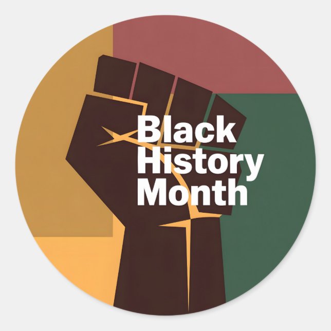 Black History Month Classic Round Sticker (Front)