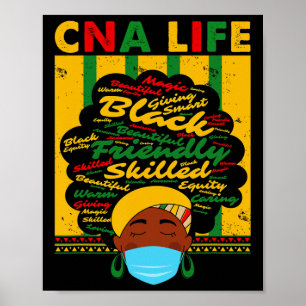 Black History Month Cna Nurse Melanin African Amer Poster