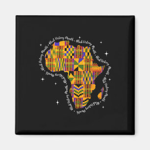 Black History Month Colorful Africa Map Kente Afri Magnet