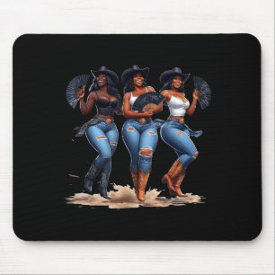 Black History Month Cowgirl Western Afro Black Wom Mouse Mat