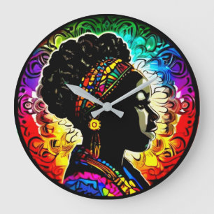 Black History month cute woman wall Clock