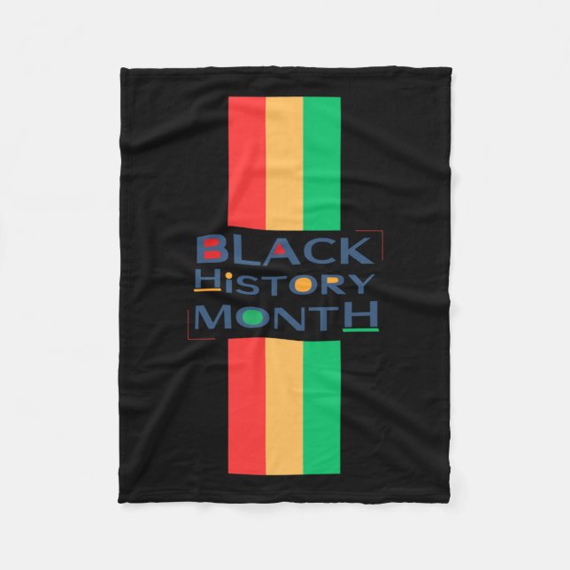 Black History Month Design Sticker  Fleece Blanket (Front)