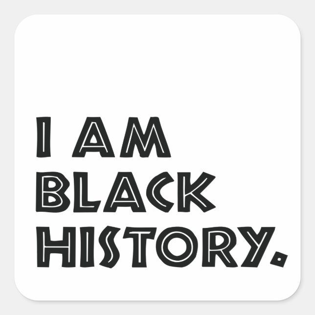 Black History Month Designs African Graphic Square Sticker (Front)