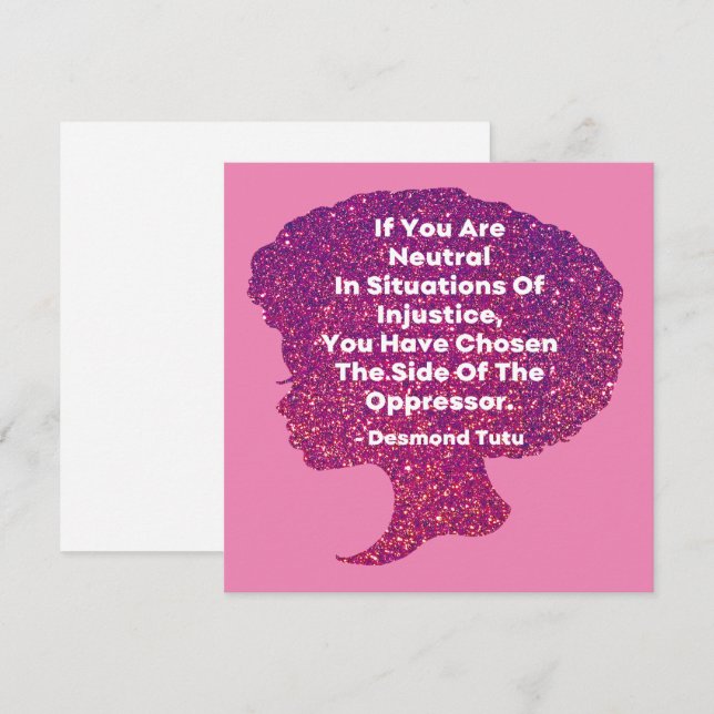 Black History Month - Desmond Tutu Invitation (Front/Back)